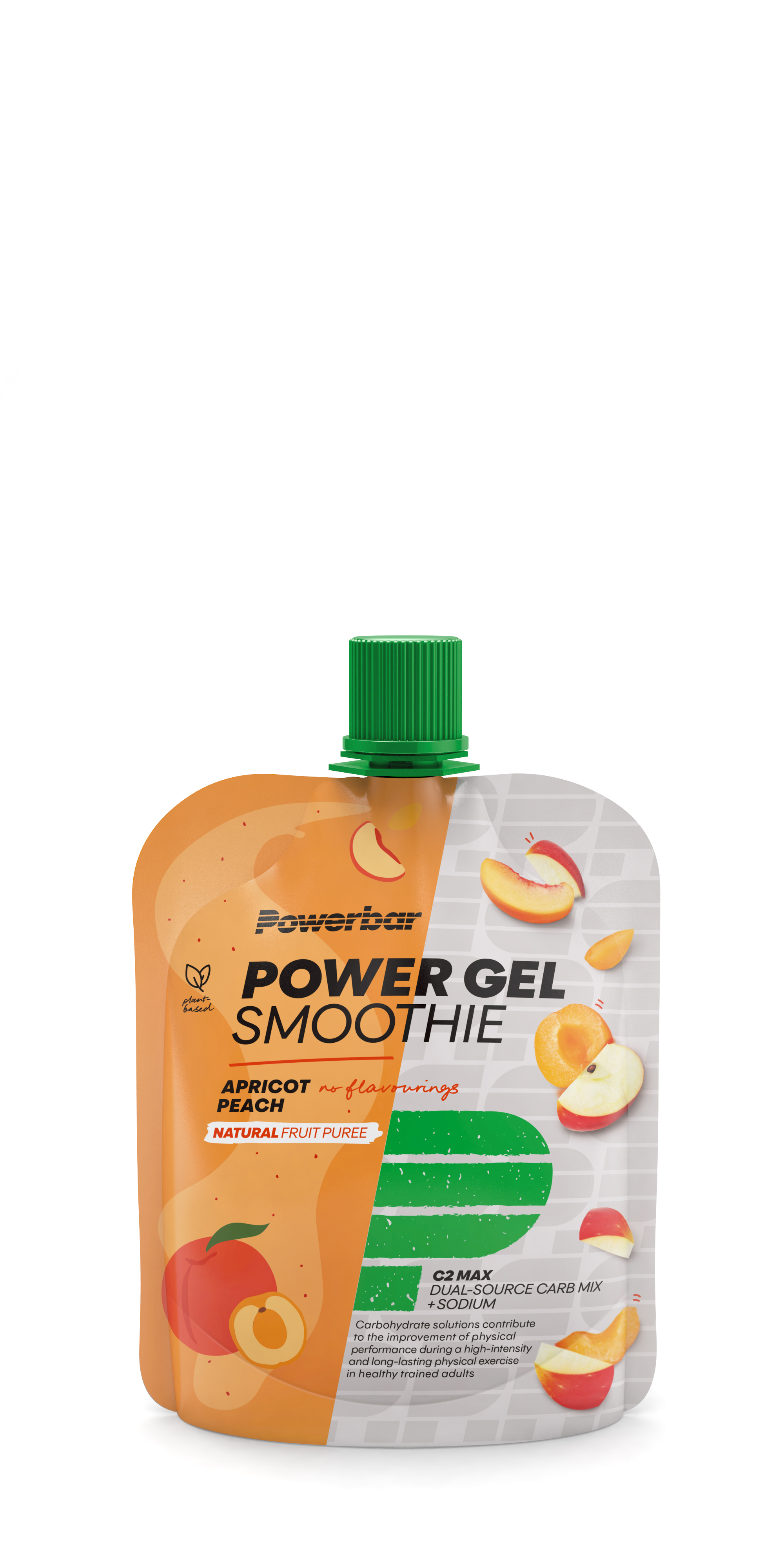 PBPowerGelSmoothieApricotPeach90g POWERBAR® POWERGEL SMOOTHIE - Ton Smoothie aux fruits avec des glucides et du sodium pour l‘entraînement et la compétition. 
Tu aimes le goût naturel mais aussi celui des fruits ? Alors tu devrais essayer PowerGel®
Smoothie, les smoothies de PowerBar,. Ils contiennent un minimum de 65 % de purée de fruits et,
comme les gels PowerGel®, du C2MAX, un mélange glucidique de sources de glucose et de
fructose dans une proportion 2 : 1. De plus, ils sont faciles à avaler et se présentent dans un
sachet 