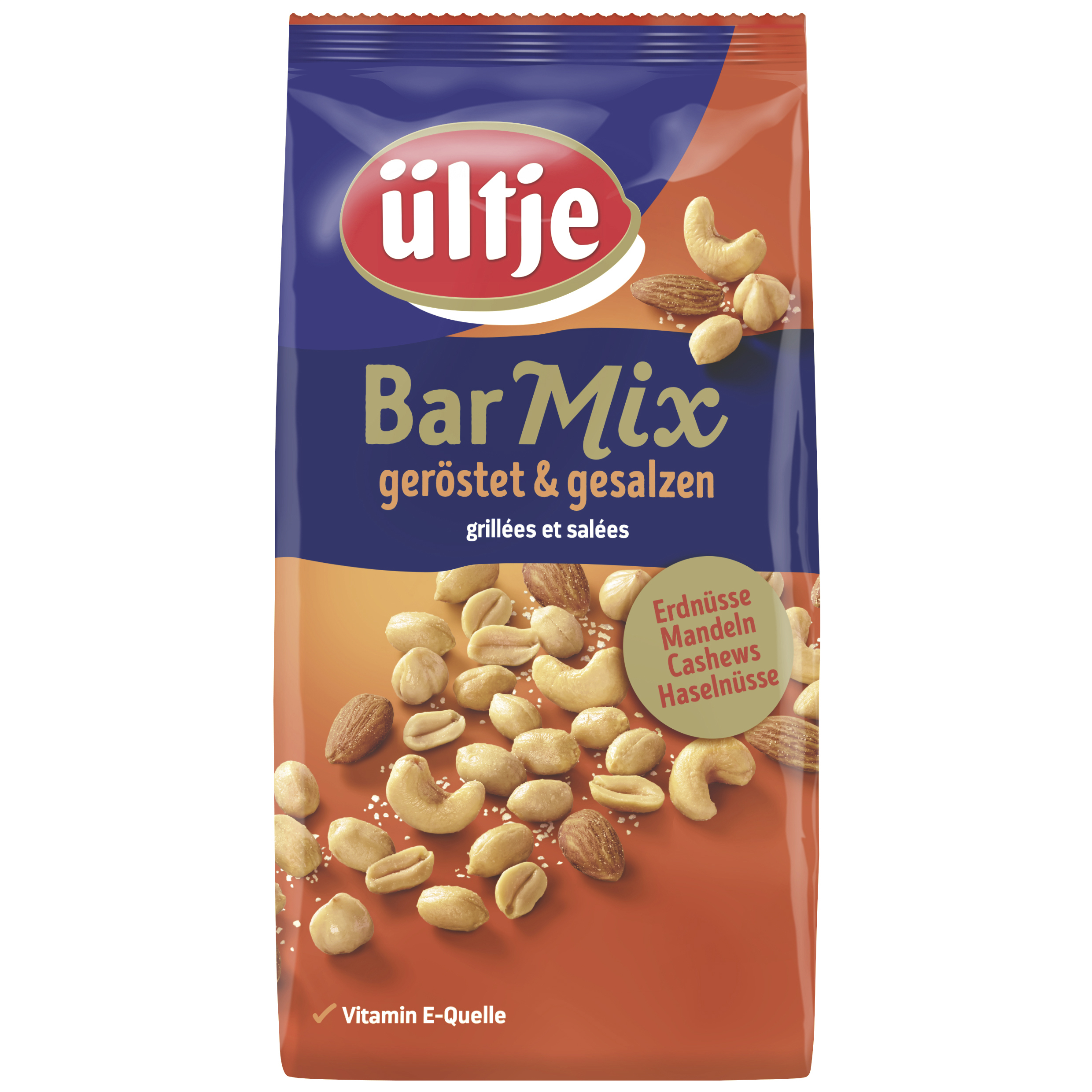 ültje Bar Mix 1000g The ültje Bar Mix is just the thing for everyone who doesn't want to have to choose one nut. The exquisite mix of salted peanuts, cashews, almonds and hazelnuts makes the mouths of nut lovers water.