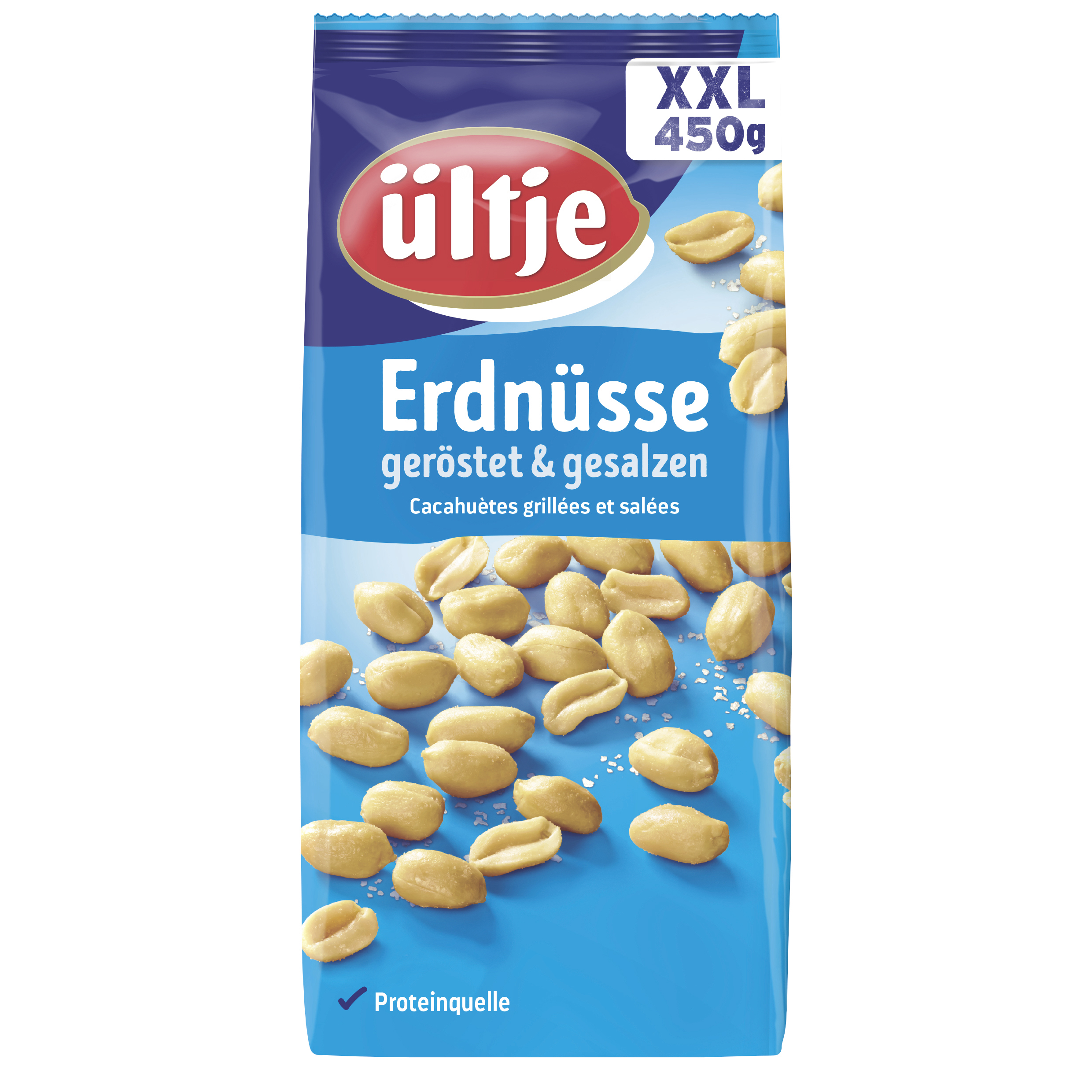 ültje Peanuts 450g The classic from ültje: salted peanuts, crisply roasted. These belong on the table at every party and are also a must for a cosy evening watching TV.
