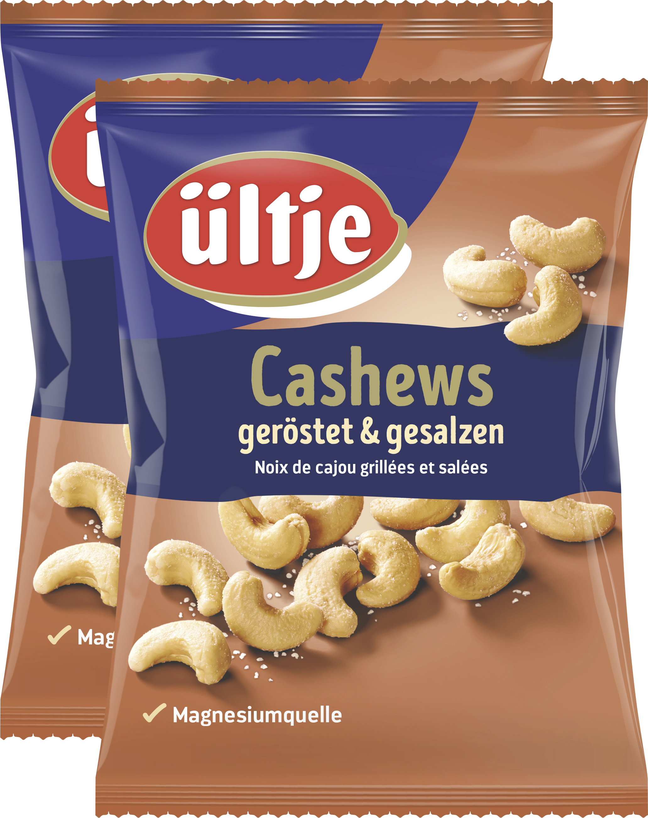 ültje Cashew Nuts salted 2x150g Roasted & salted cashew nuts are among the most premium of nuts and are really something very special: they have a sweetish, mild taste and are a fun snack for every occasion.