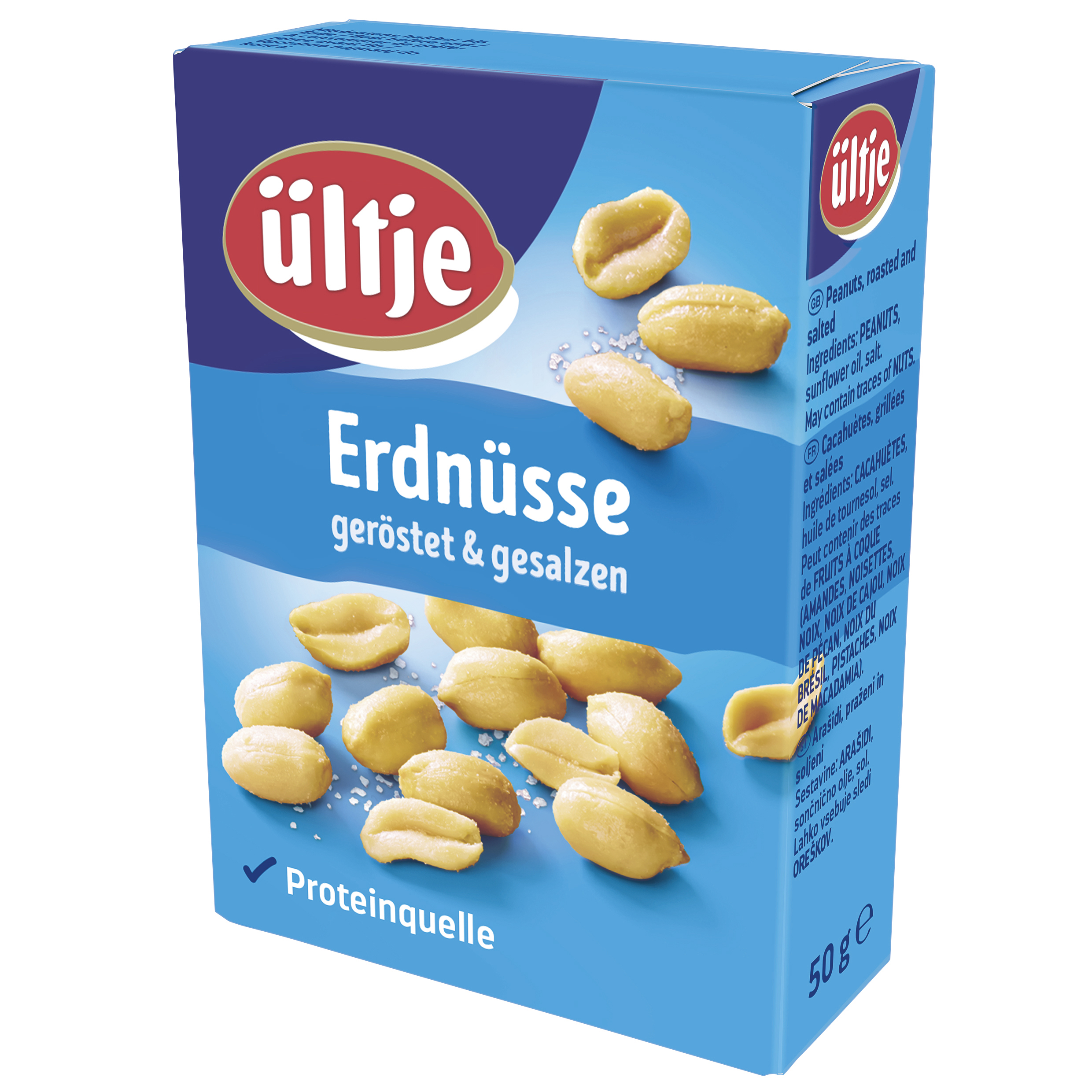 ültje Peanuts 10x50g The classic from ültje: salted peanuts, crisply roasted. These belong on the table at every party and are also a must for a cosy evening watching TV.